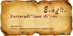 Esztergályos Áron névjegykártya